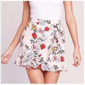 Jack by BB Dakota Skirt Pink with Yellow Red White Flowers